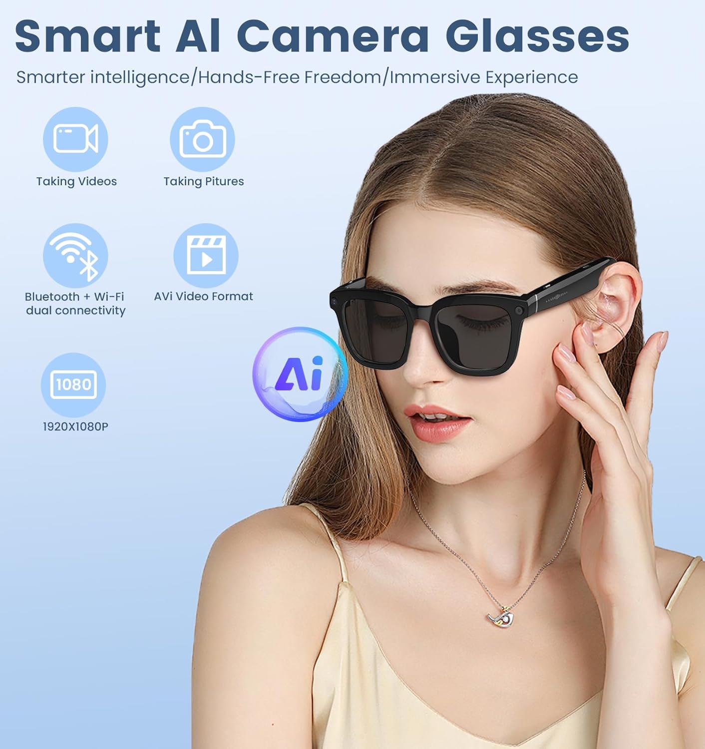 AI Smart Camera Glasses 1080P  - đánh giá và giá Smart Glasses Lens