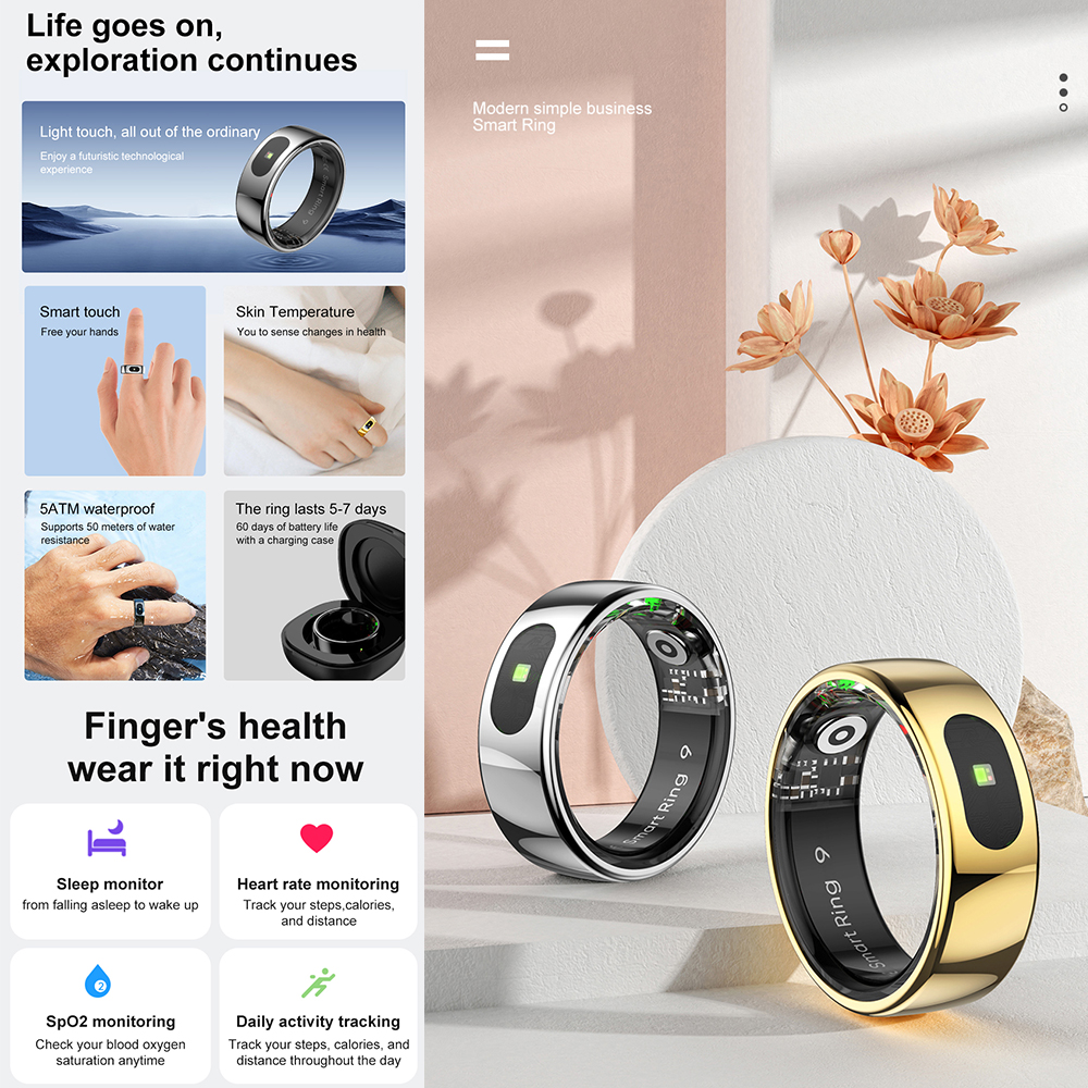 R08 Fitness Tracker Smart Ring - đánh giá và giá Temperature Ring Skin