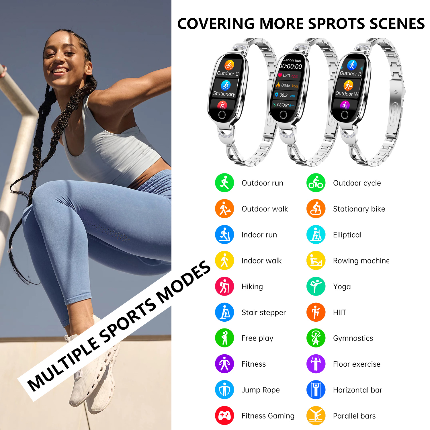 F81 Girl Heart Rate Waterproof - đánh giá và giá Breath Rate Monitor