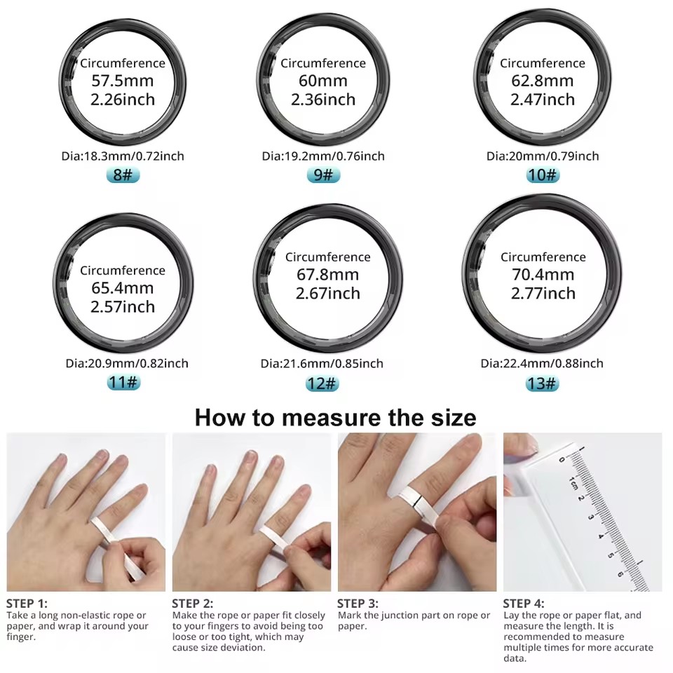 Smart Ring Men Women with Char - đánh giá và giá Temperature Ring Skin