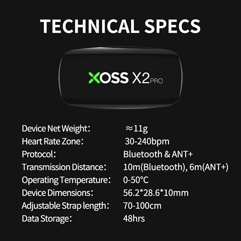 XOSS X2 Pro Chest Strap Heart  - đánh giá và giá Breath Rate Monitor