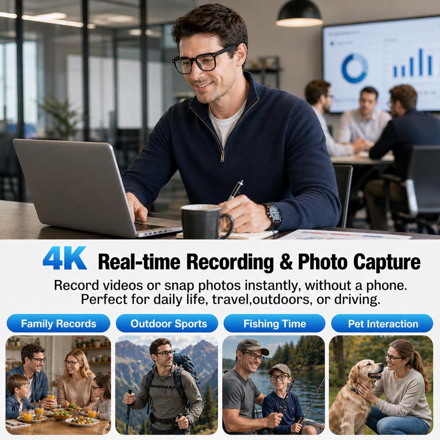 AI Smart Glasses: 4K Camera, R - đánh giá và giá Smart Glasses Lens