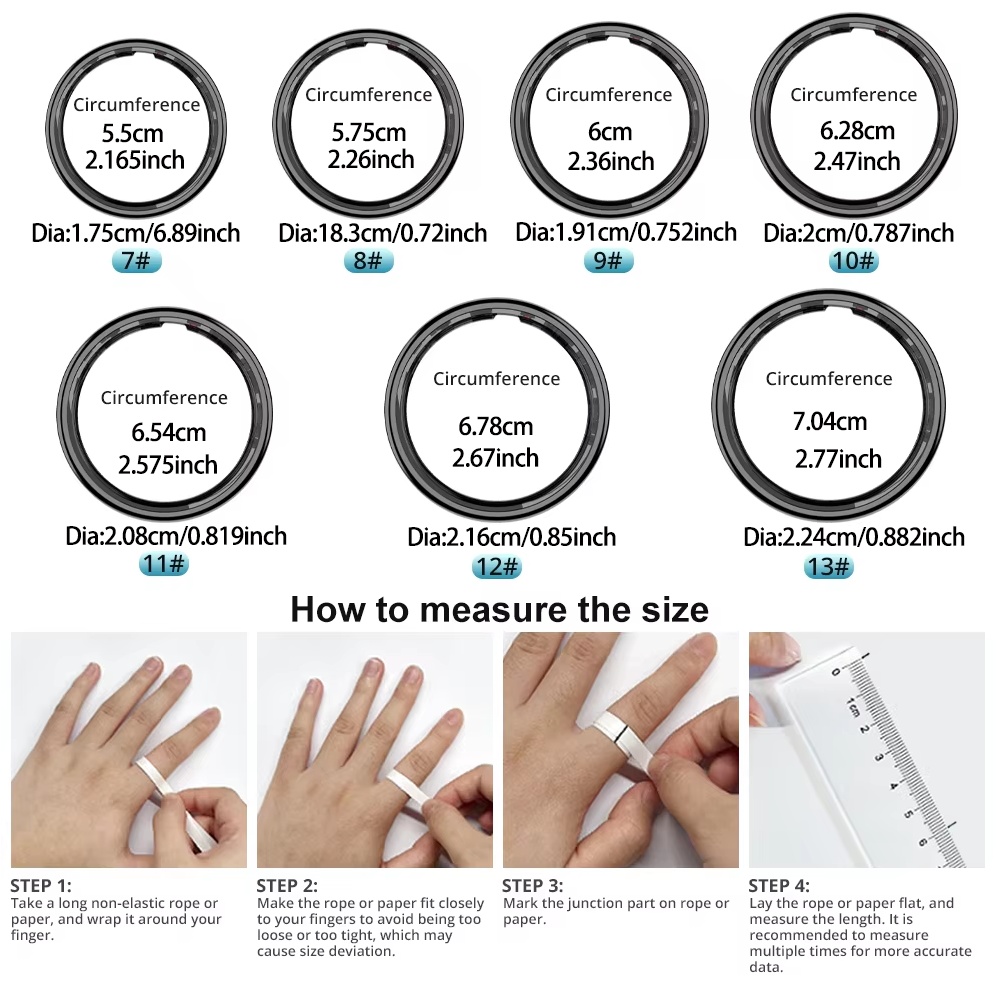 Smart Ring with Charging Case, - đánh giá và giá Temperature Ring Skin