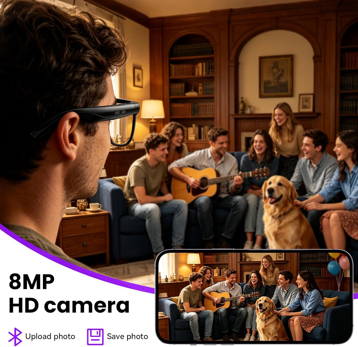 8MP Camera Smart Glasses: 4K P - đánh giá và giá Smart Glasses Lens
